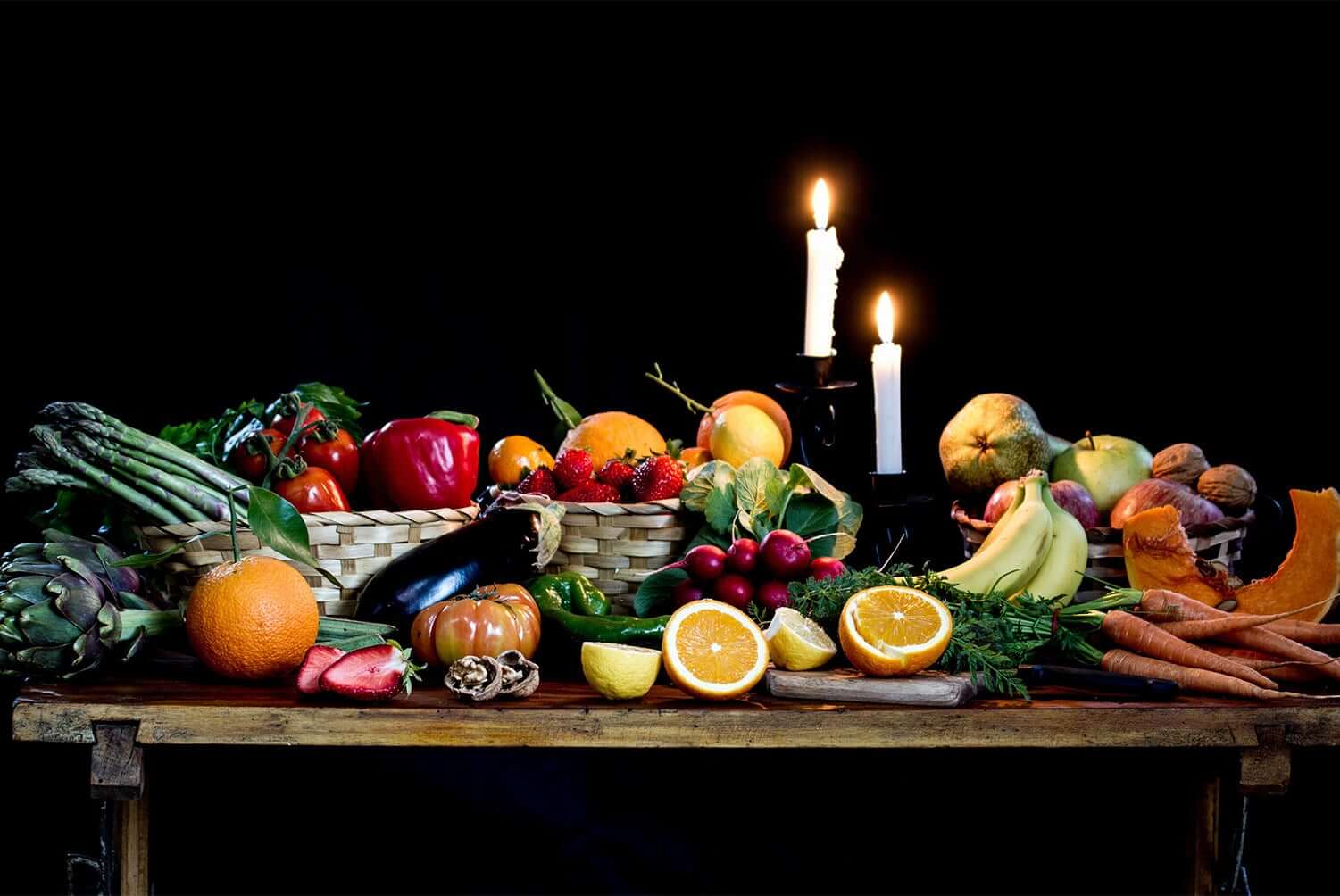 Table with a Variety of Fruit